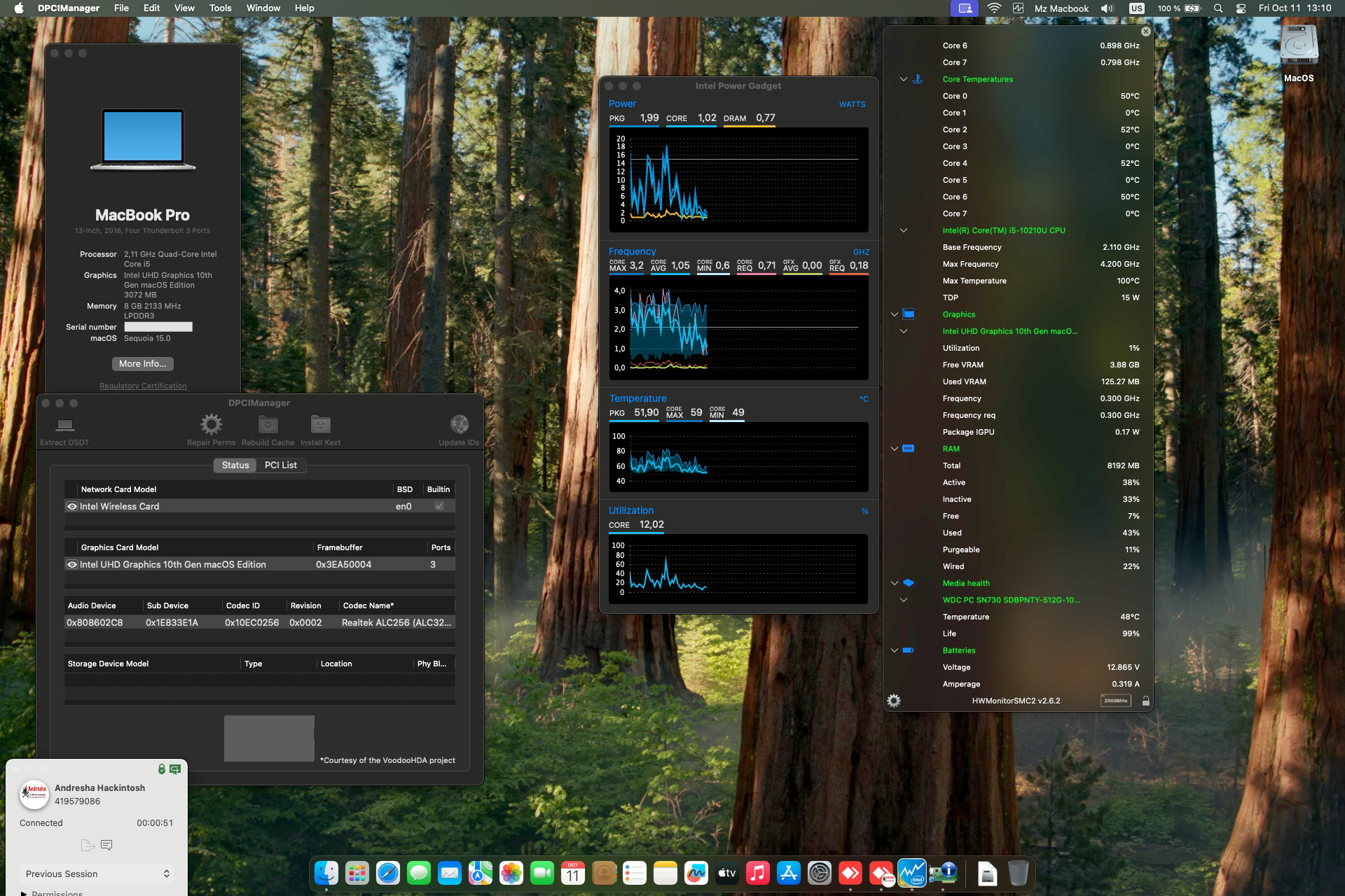 Success Hackintosh macOS Sequoia 15.0 Build 24A335 in Huawei Matebook 13 2020 WRTB-WXX9